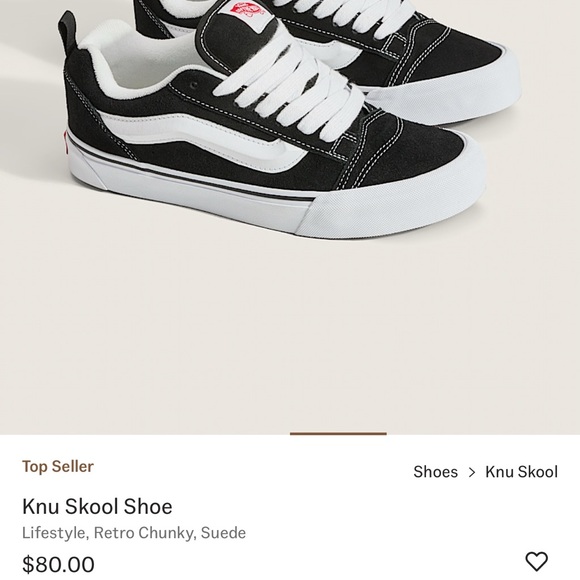 Vans KNU SKOOL Black and White Sneakers - Picture 5 of 5